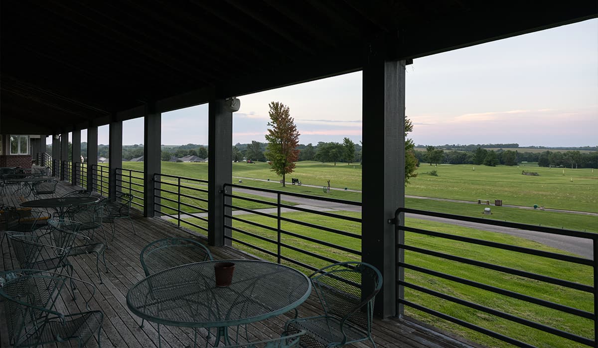 Elegant banquet facility at Crooked Creek Golf Club featuring round tables, chair covers, and event-ready décor for weddings and celebrations.